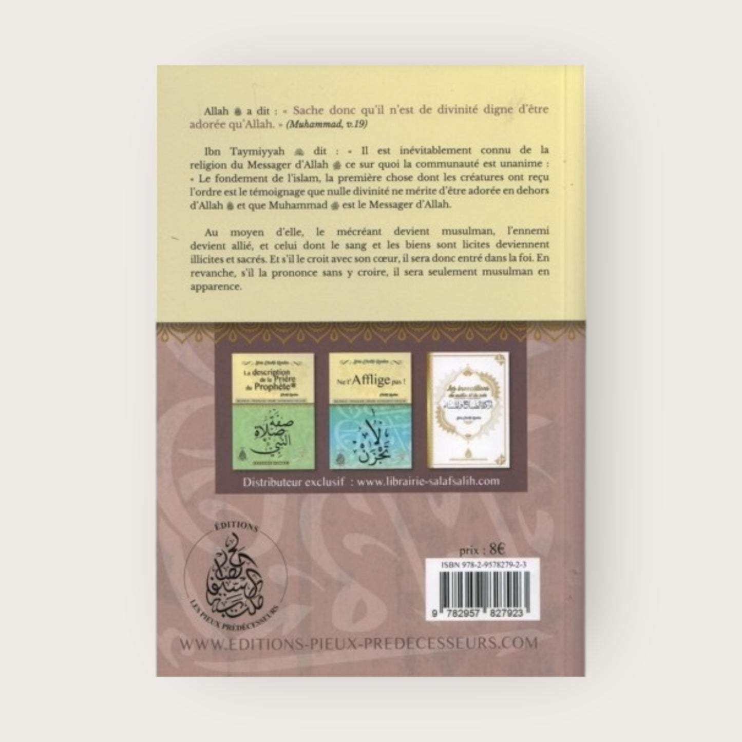 l’Attestation de foi et les annulatifs de l’islam – bilingue Arabe/Français