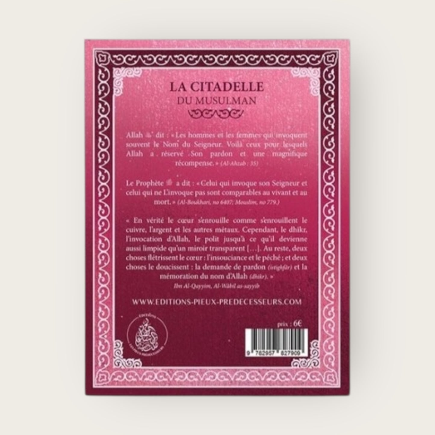 La Citadelle du Musulman, invocations tirées du Coran et de la Sounnah – Bilingue Arabe/Français